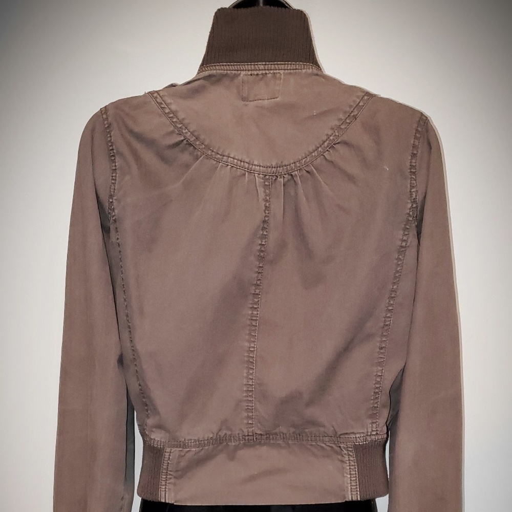 Light Weight Full Zip Brown Washed Jacket - Picture 5 of 6